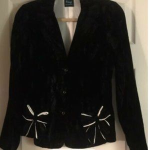 Firuze San Francisco Women’s Black Jacket White Accents Size 8